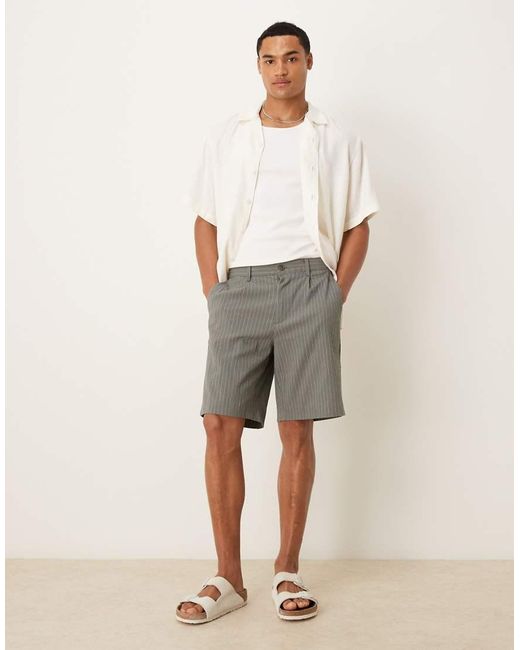Mango White Cotton Tailored Short for men