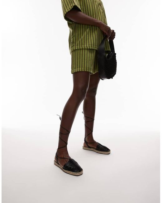 TOPSHOP Black Helayna Weave Espadrilles