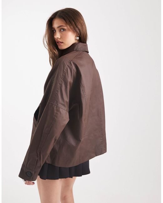 ASOS Brown Wax Harrington Jacket