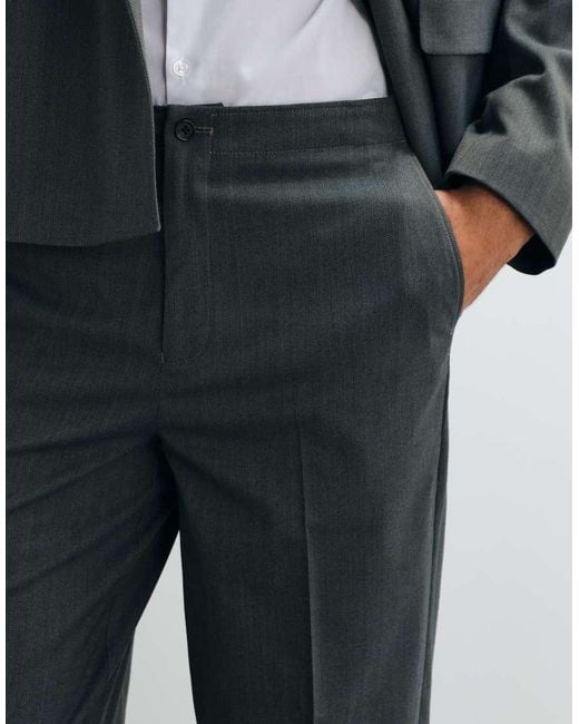 ASOS Green Oversized Tapered Suit Trousers for men