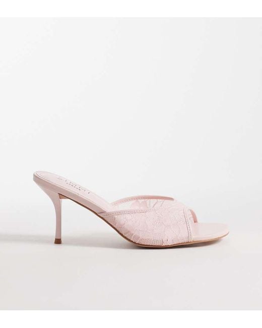 SIMMI Pink Simmi London Wide Fit Illia Heeled Mule Sandals
