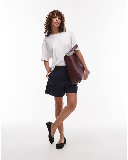 ARKET Blue – chino-shorts aus leinen