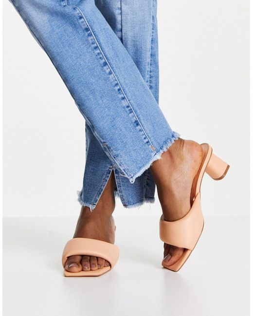Mango Padded Heeled Mule Sandal in 