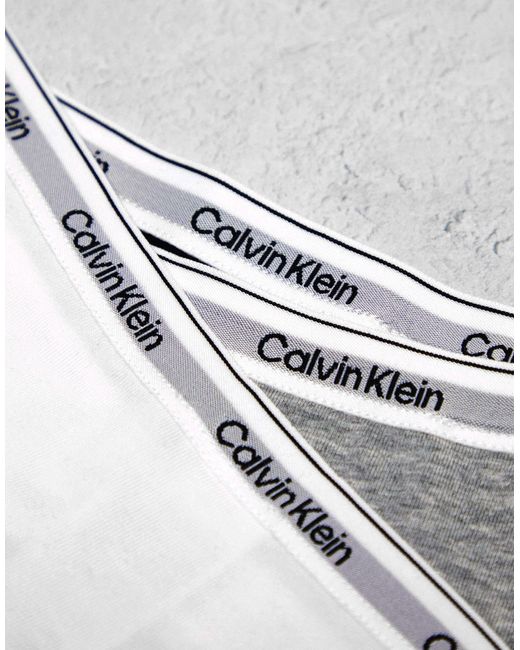 Calvin Klein White 3 Pack Modern Logo Lingerie Thong