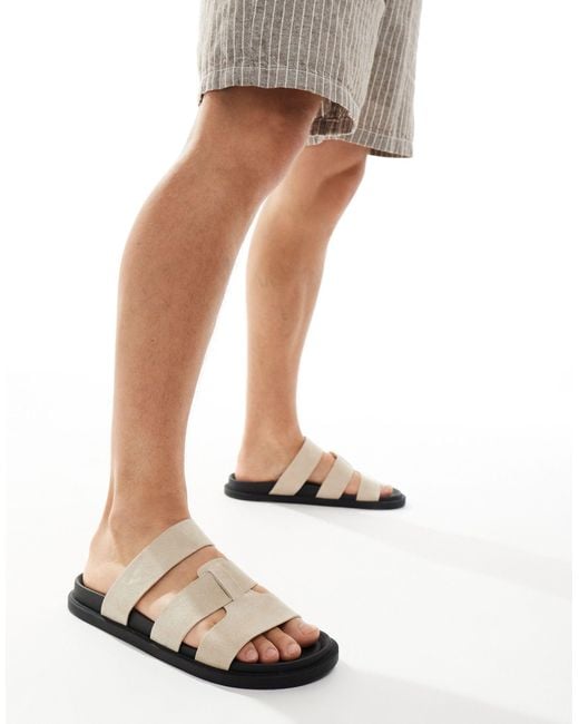 ASOS Natural Cross Strap Sandals for men