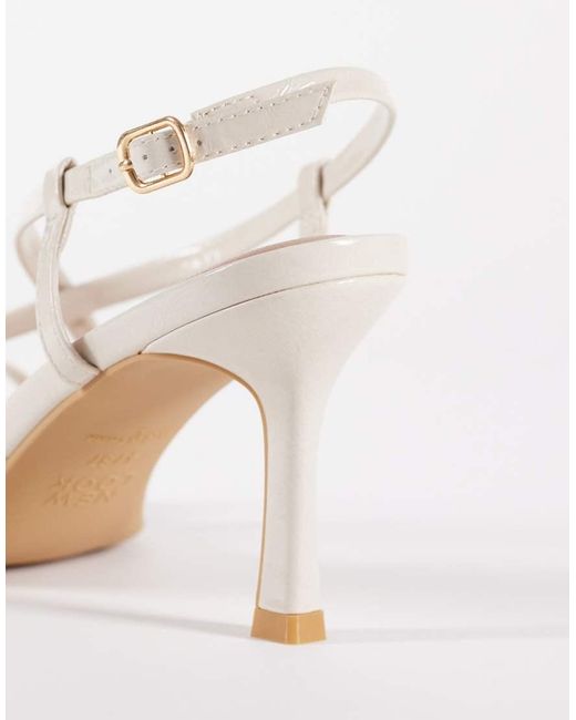 New Look Natural Multistrap Toe Loop Heeled Sandals