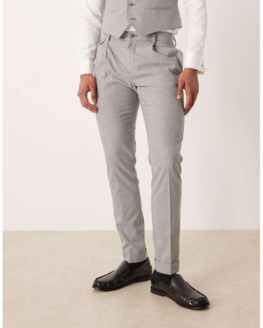 ASOS Natural Skinny Suit Trouser for men