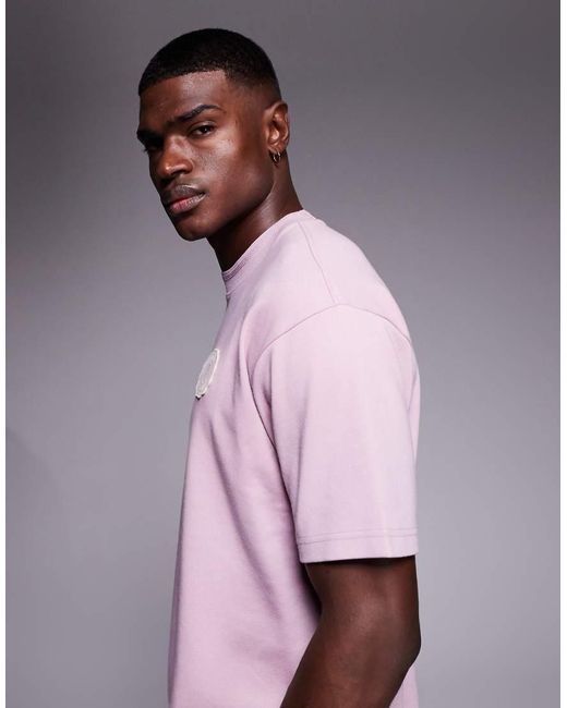 Boss Purple Varsity Chest Logo T-shirt for men