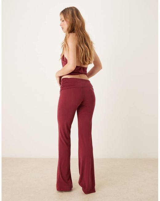 Motel Red Jacita Cupro Relaxed Co-Ord Trouser Co-Ord