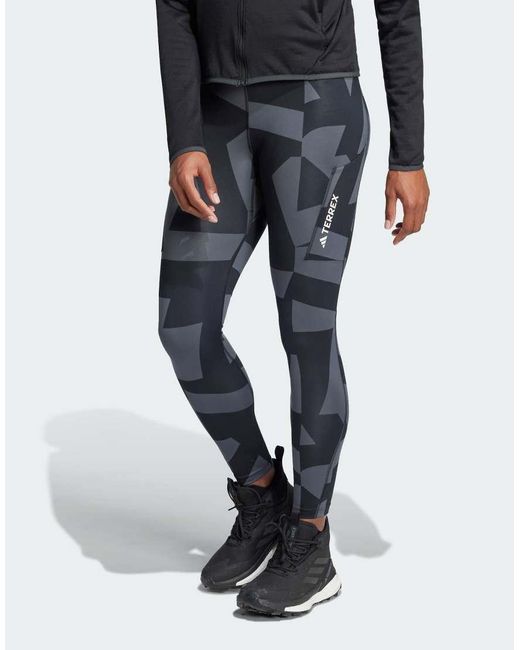 Adidas Gray Terrex Multi Tights Printed
