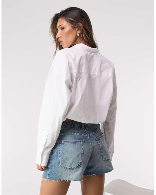 GOOD AMERICAN Multicolor Poplin Bubble Shirt
