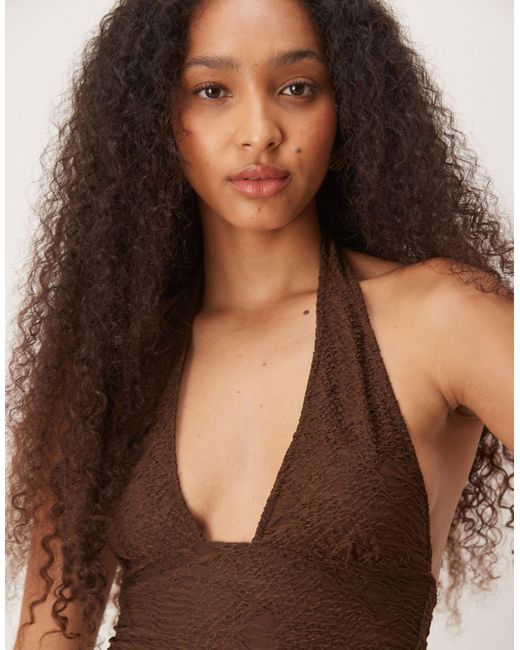 Motel Brown Cosimo Halterneck Top