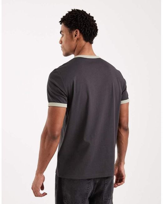 Fred Perry Blue Logo Ringer T-Shirt for men