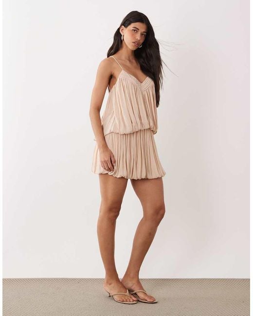 Gina Tricot Natural Mini Strappy Dress