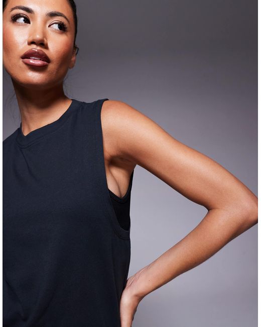4505 Blue Icon Cotton Drop Armhole Vest With Quick Dry Finish