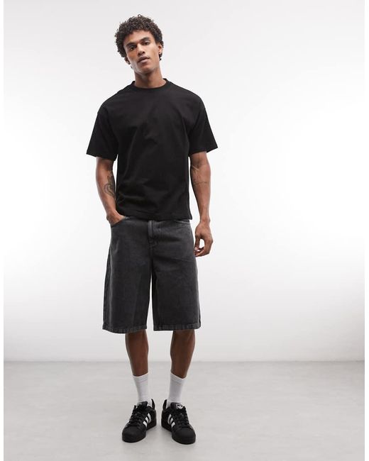 Weekday Black Loose Boxy Oversized Fit T-shirt for men