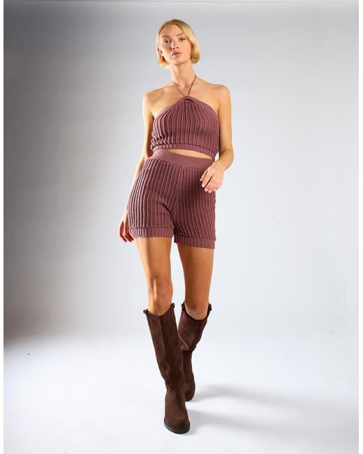 Glamorous Red Ribbed Shorts