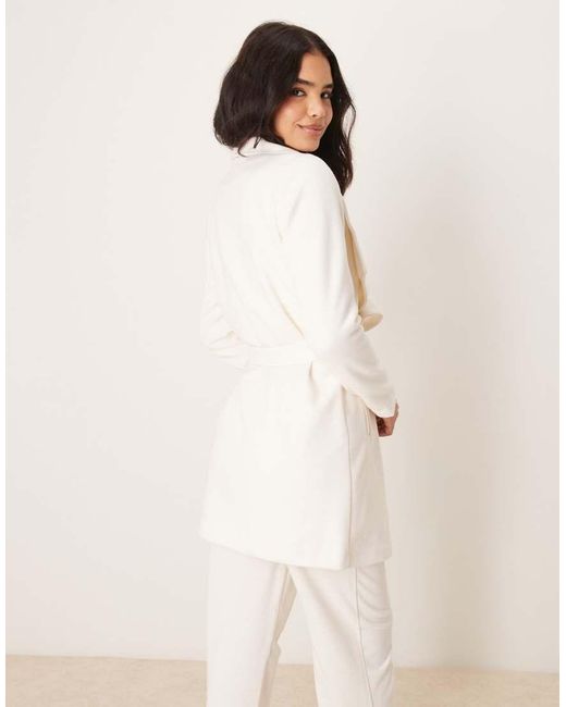Vila White Waterfall Belted Coat