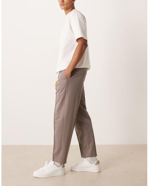 ASOS Blue Smart Relaxed Tapered Pants With Pintuck for men