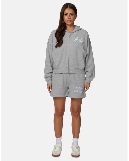 Good For Nothing Gray Baggy Shorts With Embroidered Logo