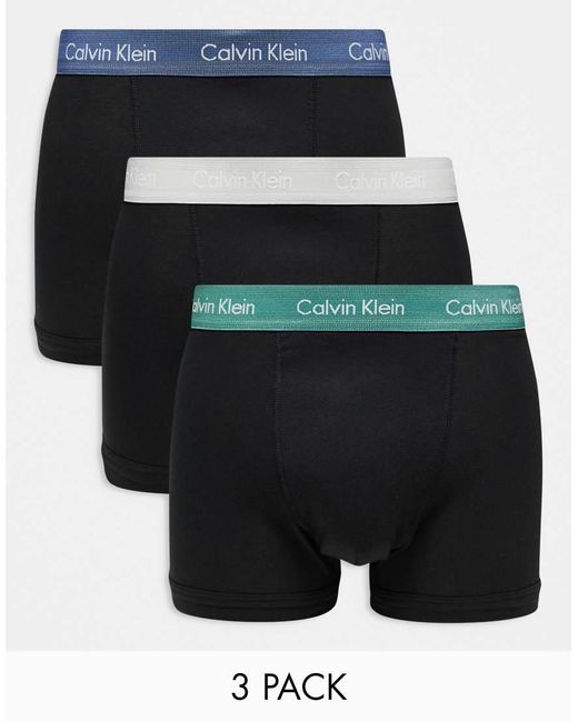 Calvin Klein Black Asos Exclusive 3-pack Of Boxer Briefs With Contrast Waistbands for men