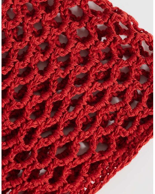 Reclaimed Vintage Red Crochet Beanie