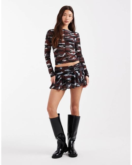 Collusion Black Flippy Micro Mini Skirt