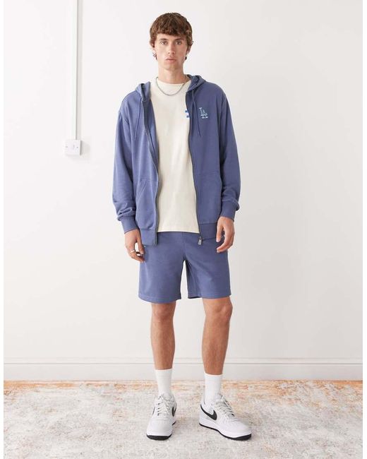 KTZ Blue La Dodgers Mini Logo Jersey Shorts for men