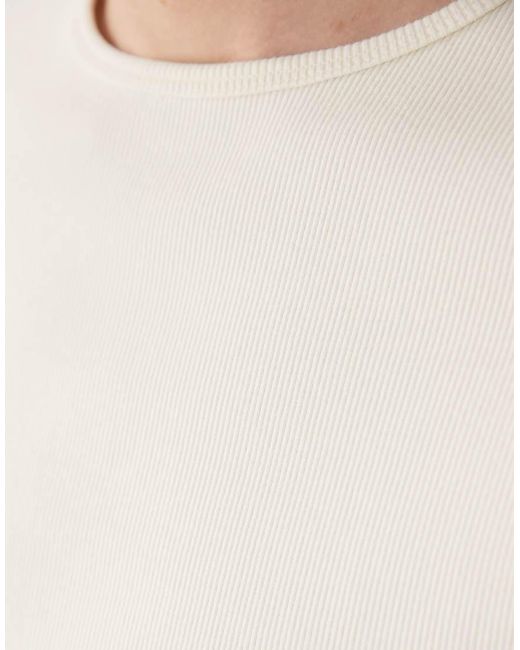 ASOS Natural Super Heavyweight Slim Long Sleeve Ribbed T-shirt for men