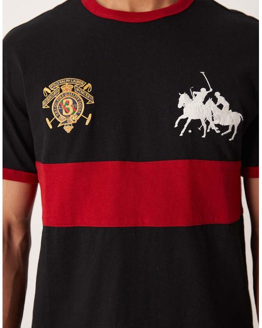 Polo Ralph Lauren Red Player Chest Stripe Heavyweight T-shirt for men