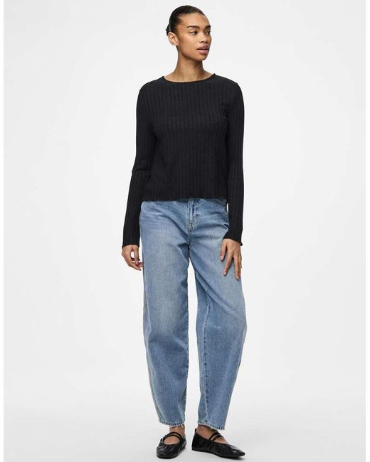 Pieces Blouse Met Lange Mouwen in het Black