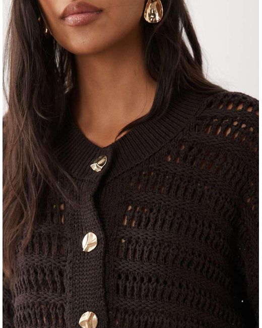 ASOS Black Knitted Cardi With Gold Buttons