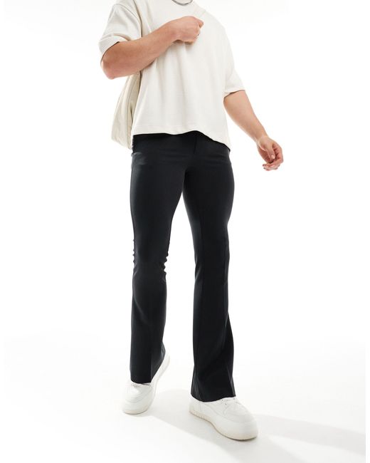 ASOS Black Skinny Flared Smart Trousers for men
