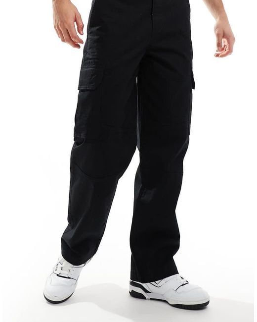 Pantaloni Cargo Neri di New Look in Black da Uomo