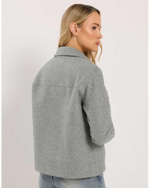 Long Tall Sally Gray Brushed Trucker Jacket