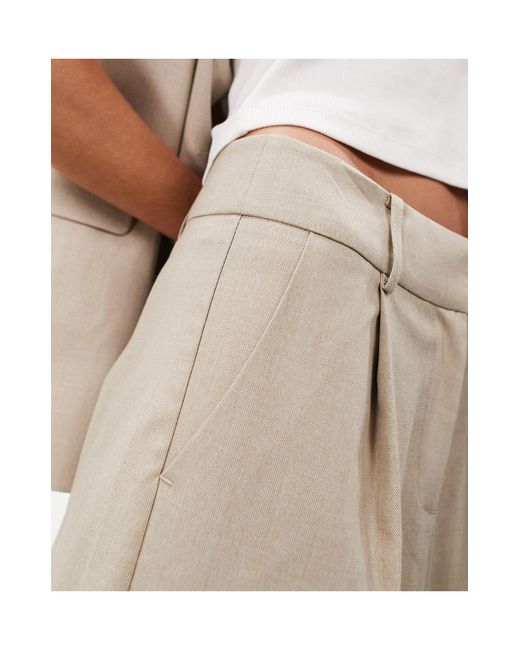 ASOS Natural Tailored Relaxed Wide Leg Trouser