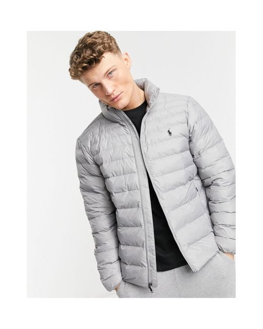 Polo Ralph Lauren Terra Player Logo Recycled Nylon Puffer Jacket in Gray  for Men | Lyst