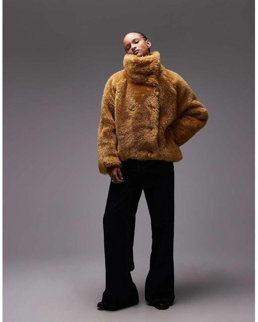 ASOS Multicolor Faux Fur Bubble Hem Bomber Jacket