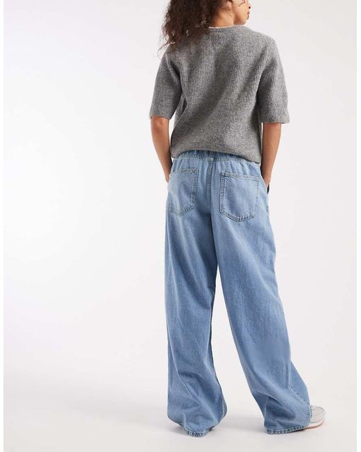 ONLY Blue Wide Leg Pull-on Jeans