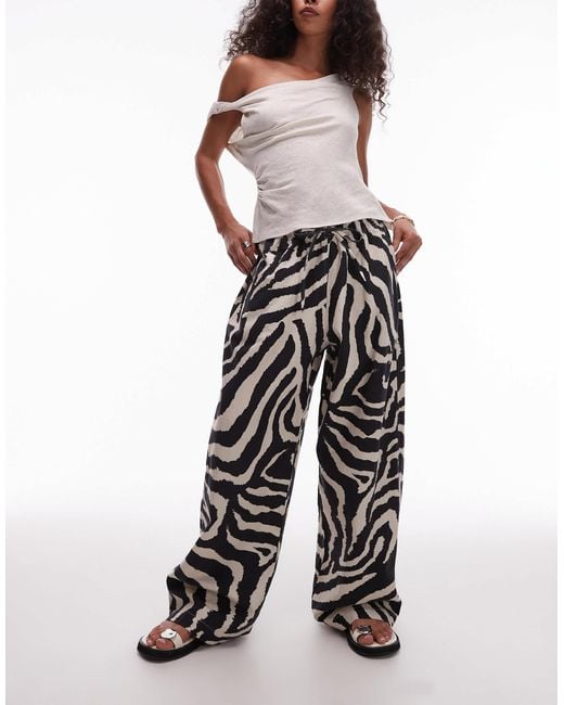 TOPSHOP Multicolor Linen Balloon Pants