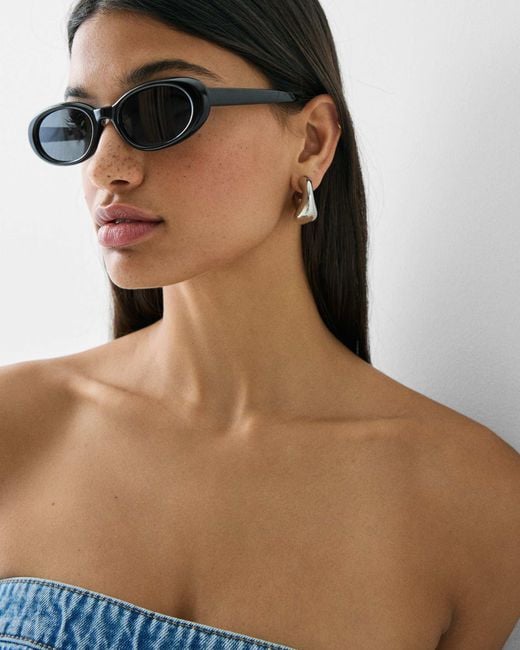 Bershka Brown – ovale sonnenbrille aus kunstharz