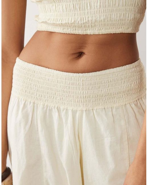 Iisla & Bird Natural Semi-sheer Floaty Wide Leg Trouser