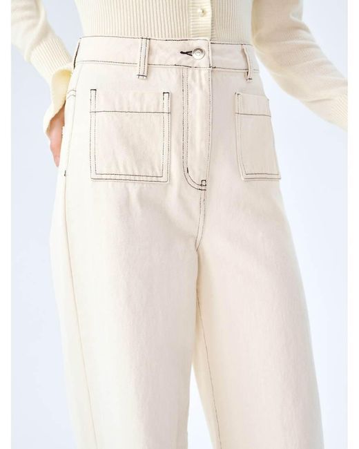 OMNES White Jeans Orielle High-Rise Jeans With Patch Pockets
