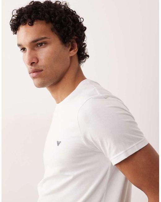 Emporio Armani White Bodywear 2 Pack Logo T-shirts for men