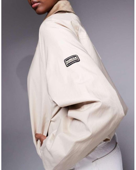 Barbour Gray Ozara Pleated Bomber Jacket