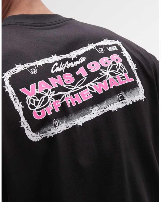 Vans Black Barb Plate Oversized Back Print T-shirt for men