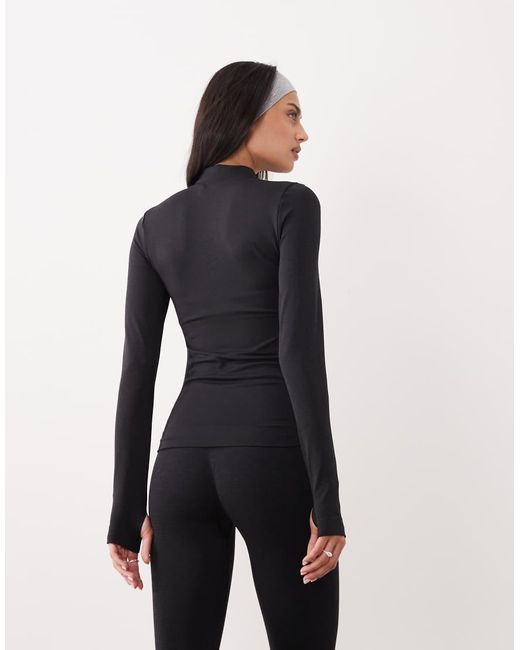 Tala Black Sculpt Seamless Zip Up Longline Jacket