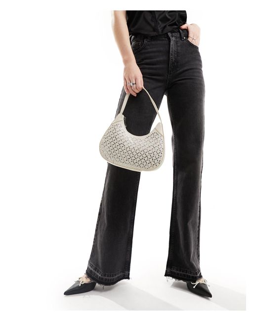 ASOS Black Scoop Shoulder Bag With Hotfix Diamante