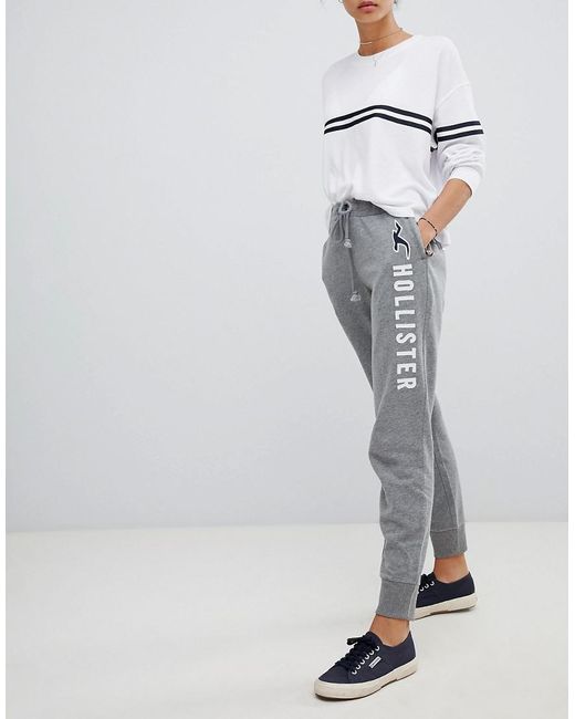 Pantalon de jogging classique avec logo Hollister en coloris Gray