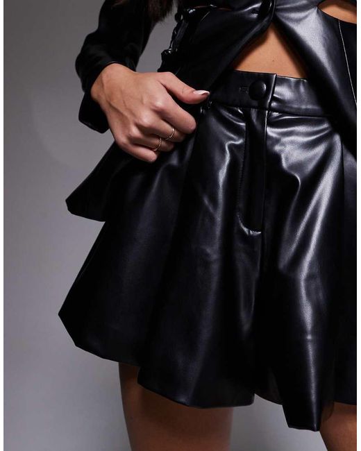 ASOS Black Faux Leather Shorts